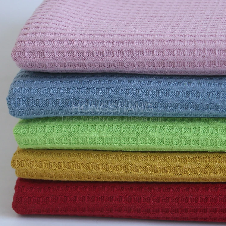9207# 30%RAYON 70%POLYESTER ,KNITTED WAFFLE FABRIC FOR THE T-SHIRT AND VETS