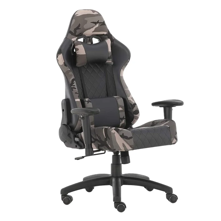 Solider Leather Style Gaming Chair Racing Computer Ergonomic Video Game Chair for Adults Teens with 2D Arms