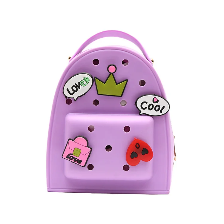 women kids fashion cute creative cartoon bogg eva back pack diy charm handmade schoolbag backpack