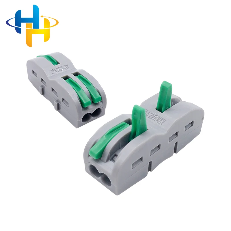 factory selling directly 4.0mm square terminal one-in-two-out brass contact metal lines quick wire connector