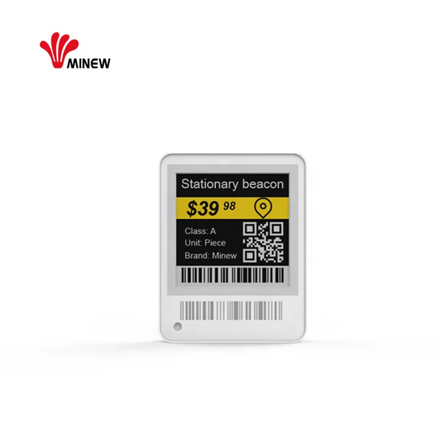 Minew 1.54inch e-ink дисплей склад ble 5,0 esl 3-цветы электронная эикетка полки