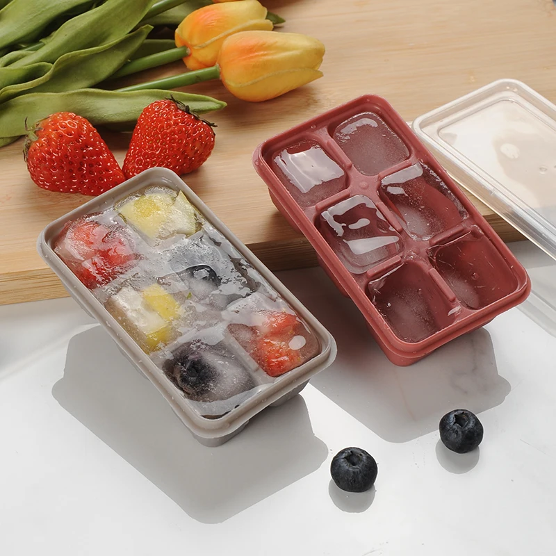 Mini 6-Grid Silicone Food-Grade Ice Cube Tray for Ice Cream and Cold Drinks DIY Food Tools Kitchen Gadgets