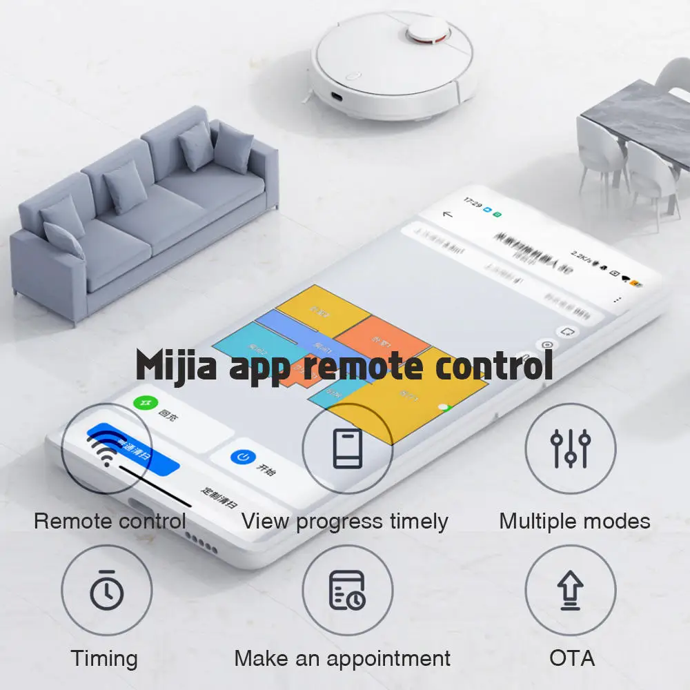 Робот-пылесос Xiaomi Mijia 3C 4000 Па приложение пульт дистанционного управления от пыли умная плановая Автоматическая уборочная