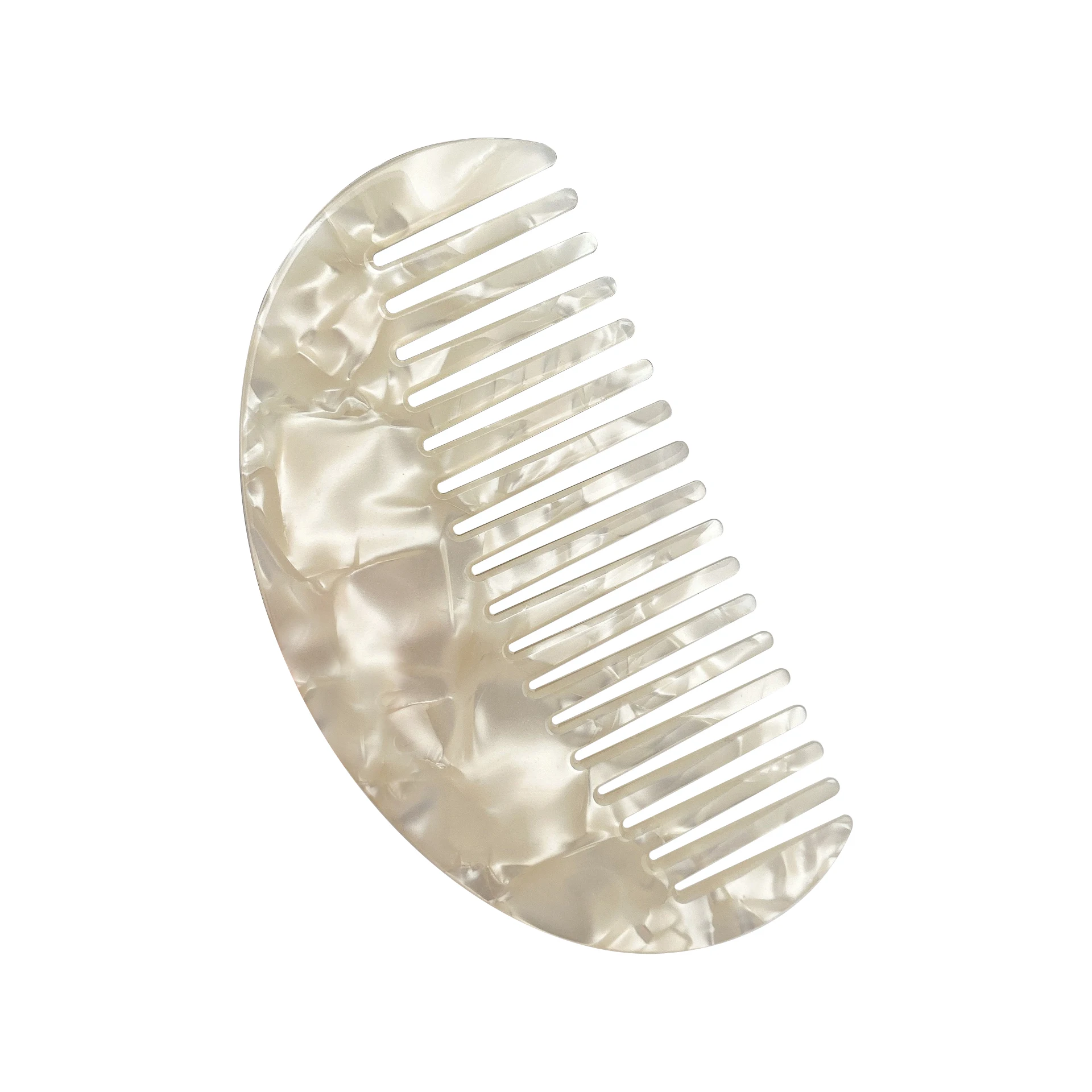 New Arrival Customized Logo 4mm Korean Style Eco Cellulose Acetate Hair Comb for Women with Wide Tooth Hair