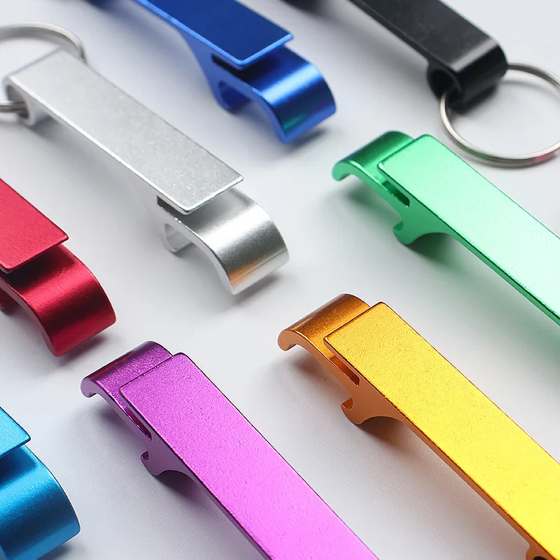 Custom Laser Engraving Logo Promotional Gifts Cheap Beer Drink Bottle Opener Keychain for Party Wedding