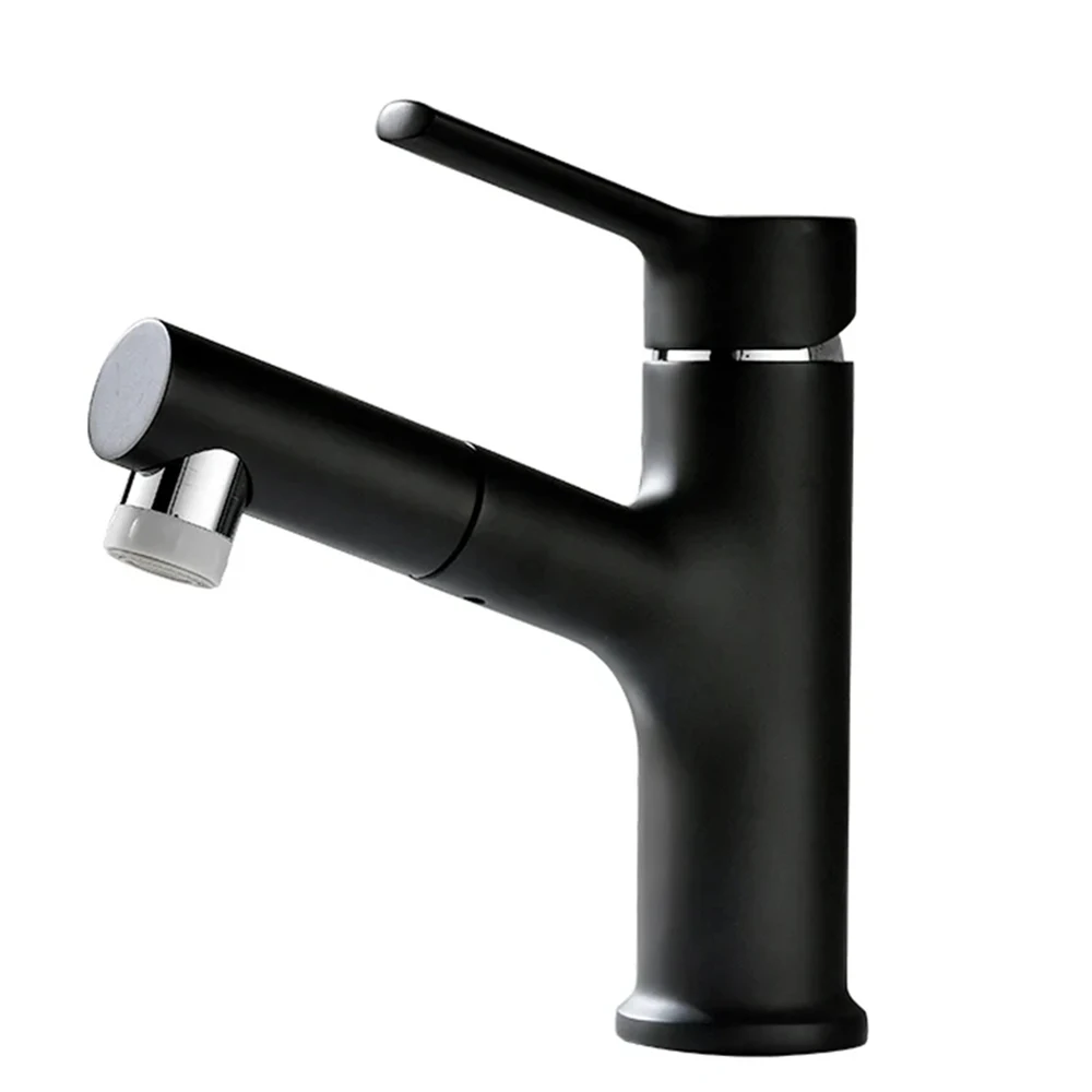 FLG Newest sanitary ware Basin Mixer zwarte kraan pull out Bathroom basin faucet with Two kinds of water outlet function