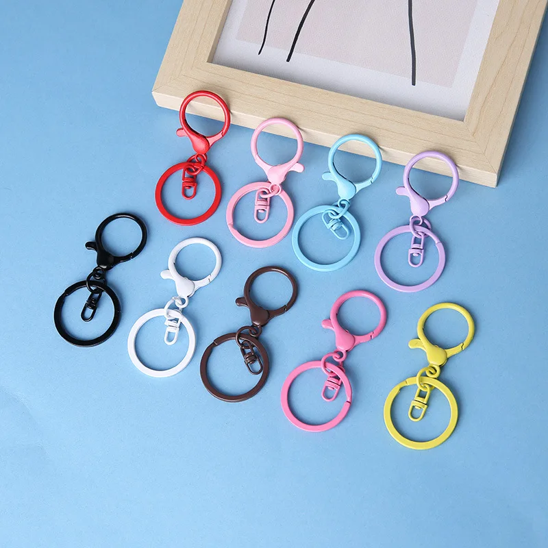 Wholesale Colorful Metal Lobster Clasps Key Rings Connectors for Cute Keychain Jewelry Making Diy Key Chain