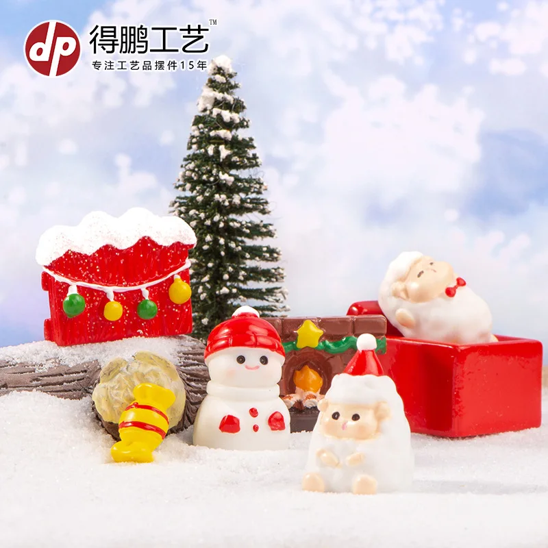 Depeng Christmas Decorations Santa Snowman Microlandscape Decoration Train Box Sock Bell Gift Diy Accessories