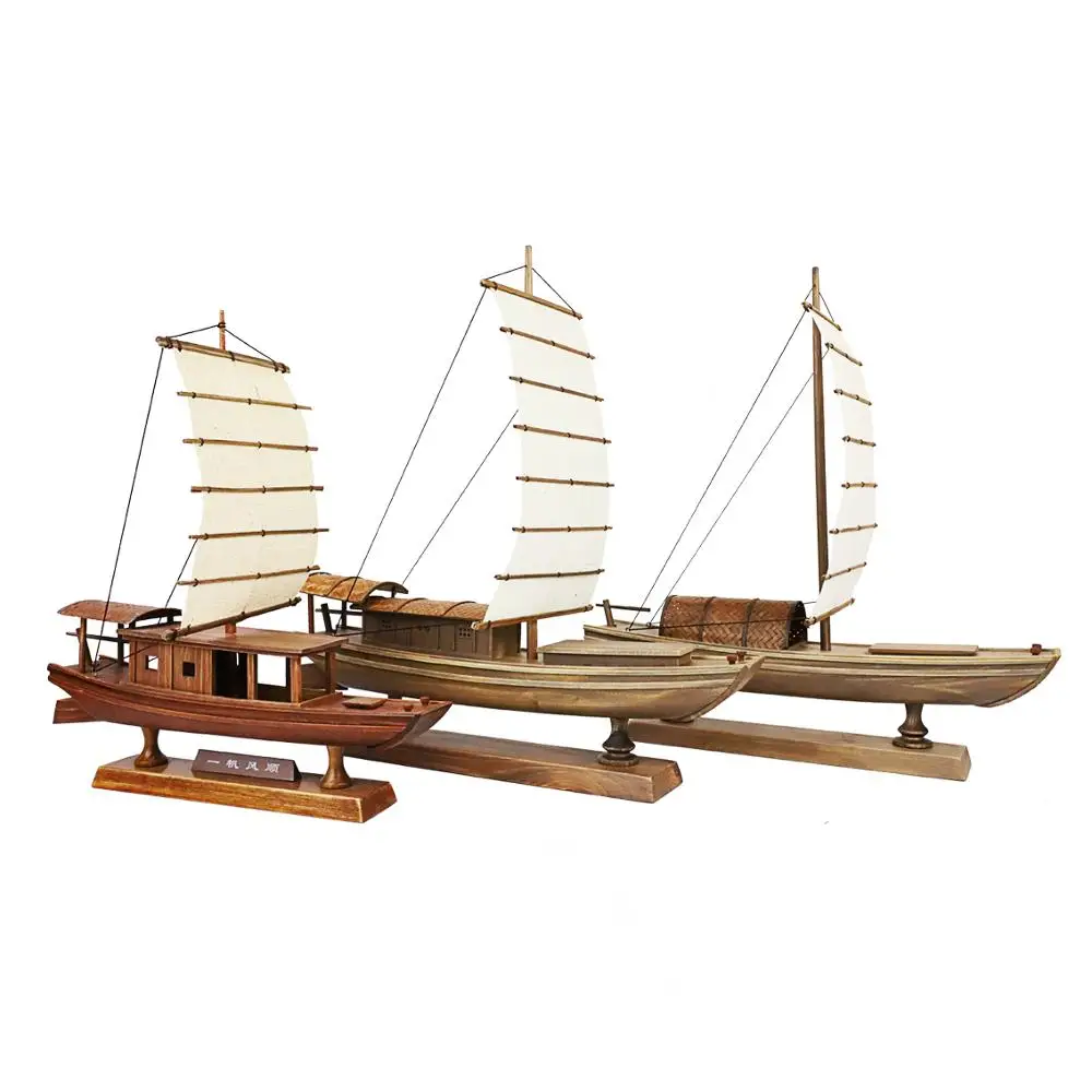 Chinese traditional handicraft wooden boat model made by Successors of intangible cultural heritage