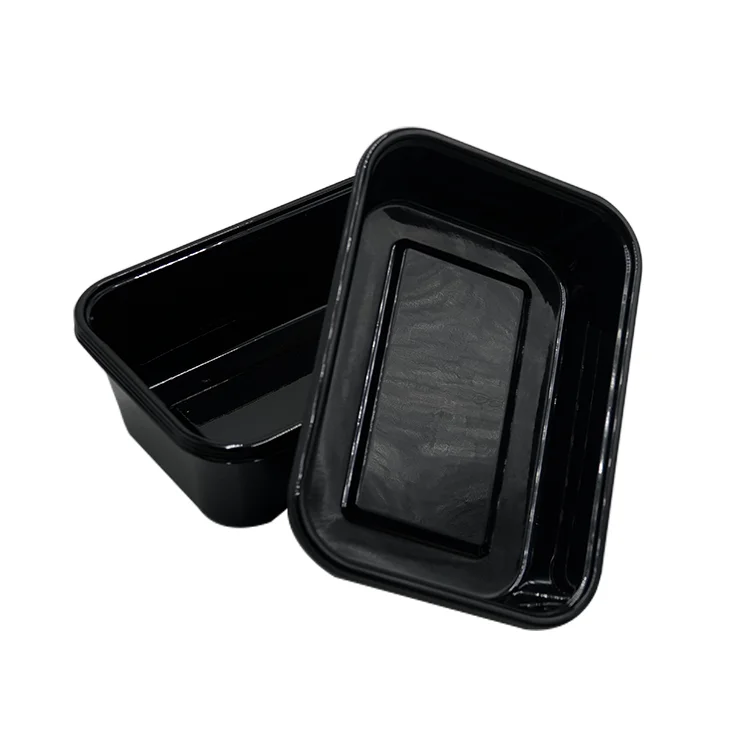 Source factory customization 500ml 250ml 50ml biodegradable eco frindly black lunch box set