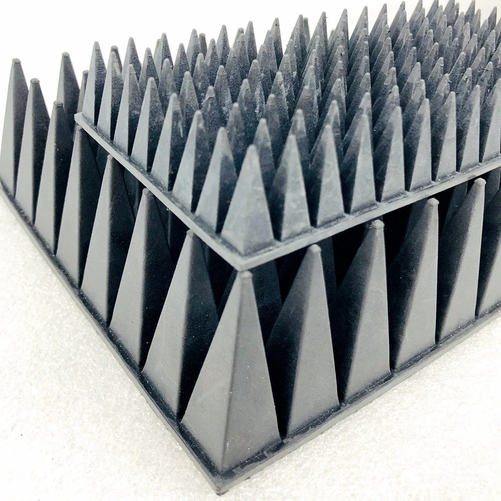 Anti-electromagnetic interference pyramid flexible absorbing material in vacuum and high and low temperature environment