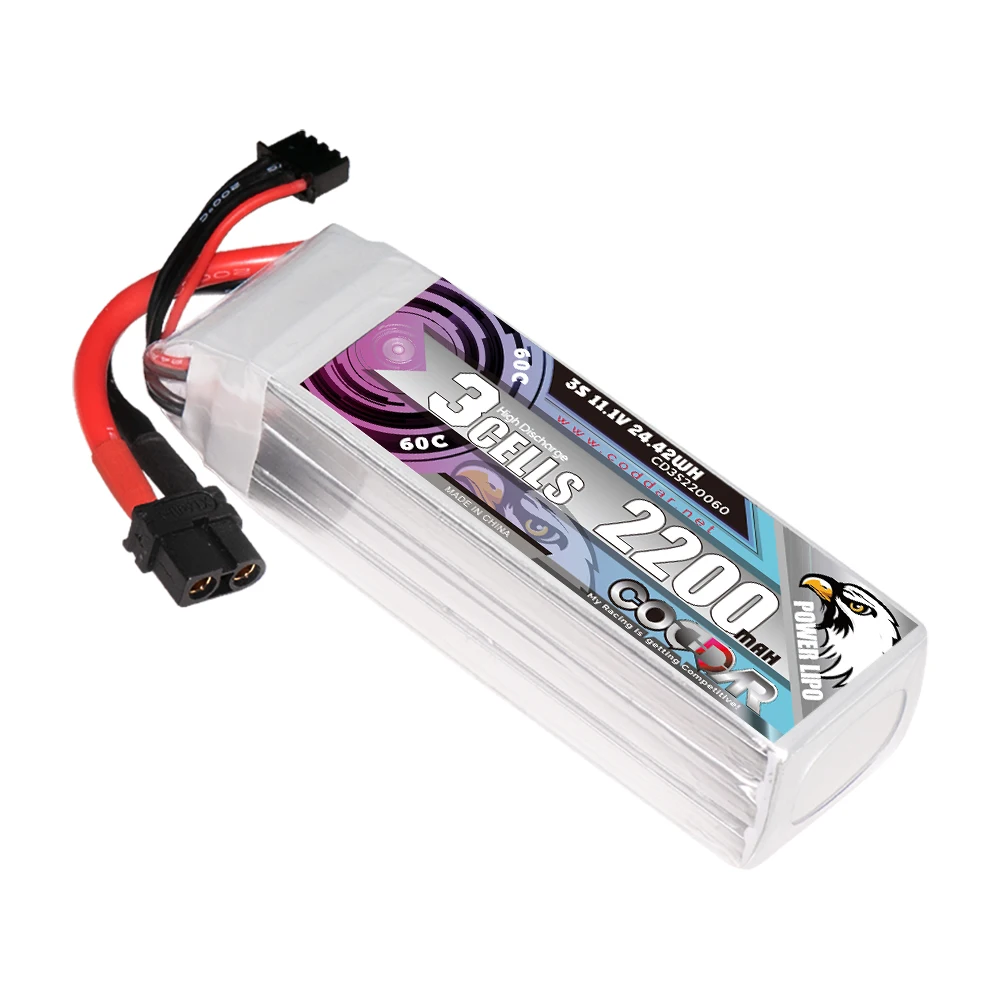 Аккумуляторная батарея CODDAR RC LiPo 3S 2200 мАч 11 1 В 60C XT60 FPV Дрон Квадрокоптер вертолет воздушное крыло самолет Мультикоптер радиоуправляемая лодка