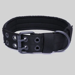 Five stop adjusting pin buckle tactical dog collar training nylon dog collar tactical dog vest