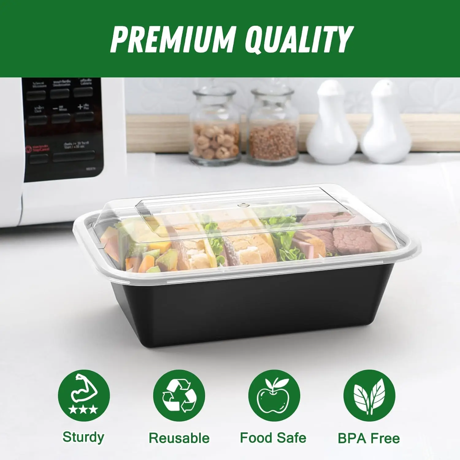 LB-806  1070ml 33oz  150 Sets Weight 51.3g /set 1 Compartment Meal Prep Food Storage Container