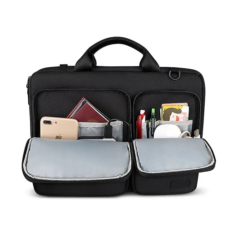 360 Protective Laptop Shoulder Bag13/14/15-15.6 inch Computer Bag Side Open Messenger Bag Laptop Bag