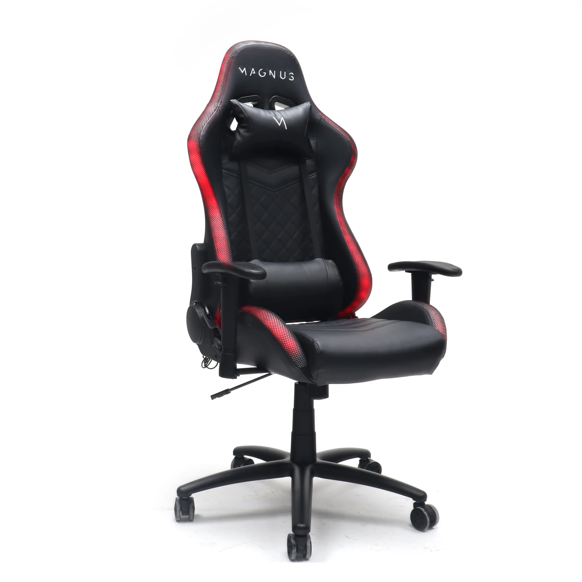 Swivel Reclinable Swivel Solid Black Home and Office Gaming Chair with Adjustable Armrest and RGB LED Light for Home and Office