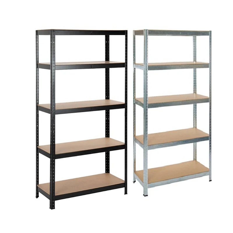 Five tiers 125kg per tier  heavy duty big loading capacity metal shelf MDF shelves storage rack with zinc galvanized