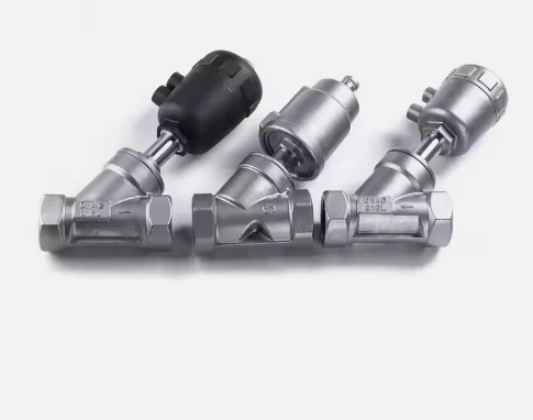 SS304 SS316L Y-shaped Stainless Steel head plastic head Pneumatic Steam Valve Screw Thread Automatic Control Angle Seat Valve