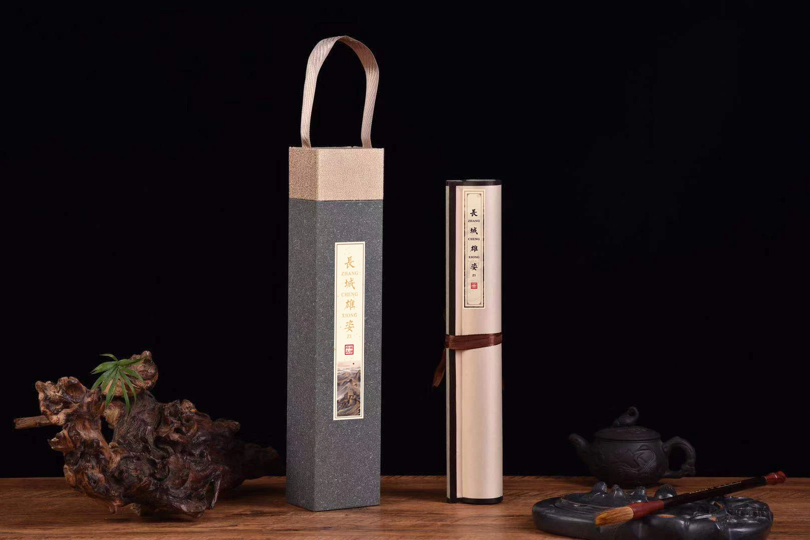 Wall Art Scroll Silk Painting Craft Calligraphy for Gift The Great Wall