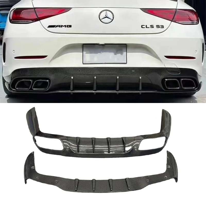 For Mercedes-Benz CLS W257 C257 2017-2023 ED1 style carbon fiber Rear lip rear diffuser bumper lip