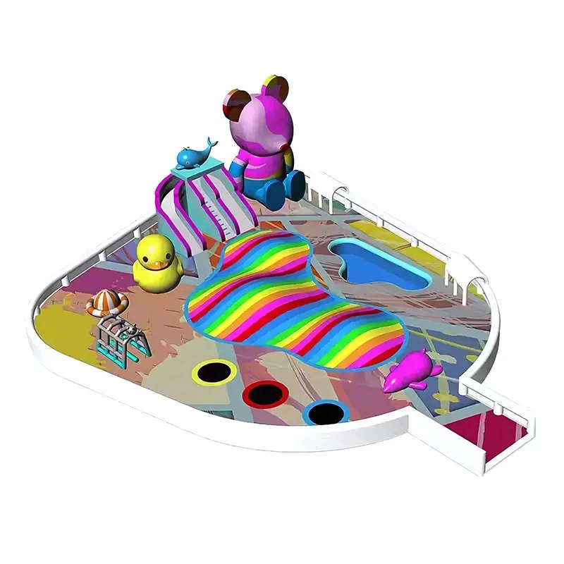 Outdoor giant inflatable amusement park with water toys