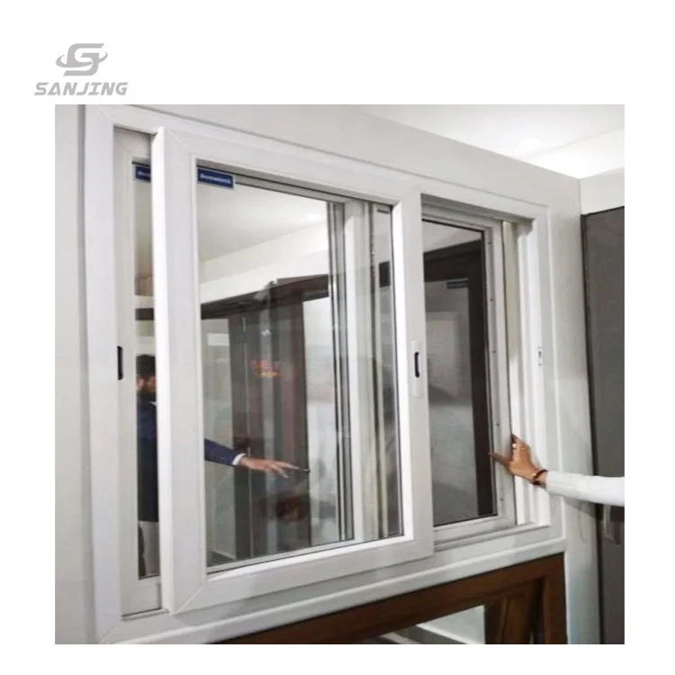 upvc double glazed windows white vinyl LOWE sliding windows most economical style slide window vinyl windows and doors