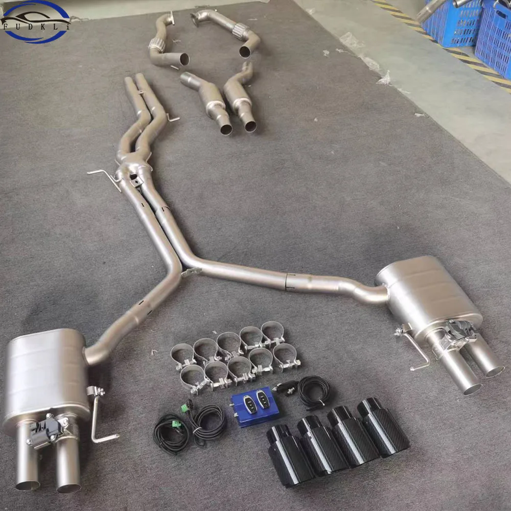 FUDKLi Catback Exhaust Systems For Audi S4 S5 B9 3.0T High Performance 304SS Car Exhaust Pipe Muffler
