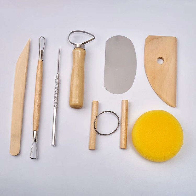 High Quality 8 Pieces Wooden Clay Ceramic Knife Sculpture Polymer Sculpting Pottery Clay Tools