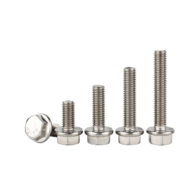 ZhiJia M5 M6 M8 M10 M12 304 Stainless Steel Hexagonal T-head Hangers Hex Flange Head Bolts With Teeth Anti-slip