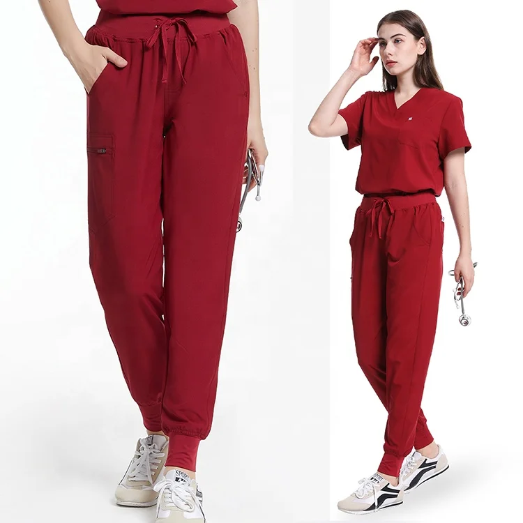 Hot Sale V Neck Nurse Uniform Medical Scrubs Custom Hospital Uniforms Medical Nursing Scrubs Uniform Tops Jogger Pants