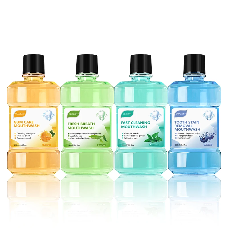 Teeth Extra Whitening Advanced Mouthwash Mint Green Tea Orange Flavor for Bad Breath Plaque and Tartar 250ml