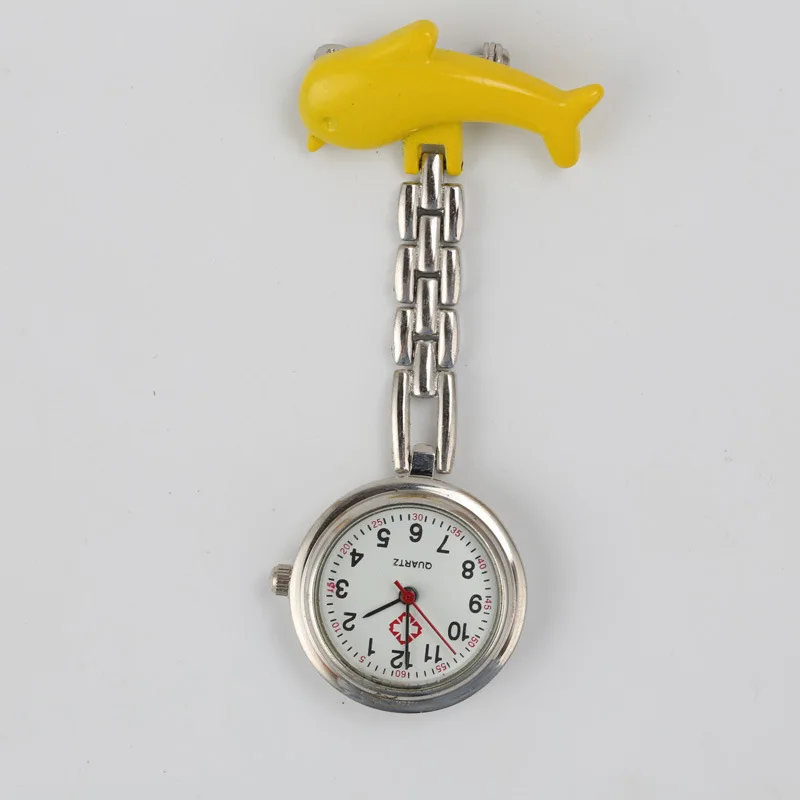 Dolphin Nurse Watch fish-shaped doctor Hanging Clock Cartoon Alloy Student Nurse Hospital Pocket Watch