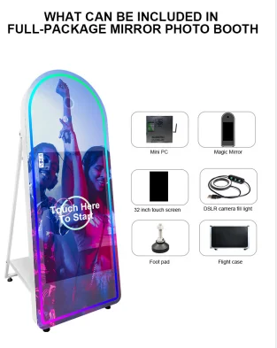 Christmas Party Supplies Photo Machine Foldable Mirror Photobooth Dslr Camera Selfie Booth Photo With Flight Case