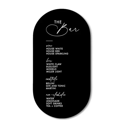 Custom Acrylic Menu Card for Restaurant and Wedding UV Printing and Engraving Logo Arch Shape