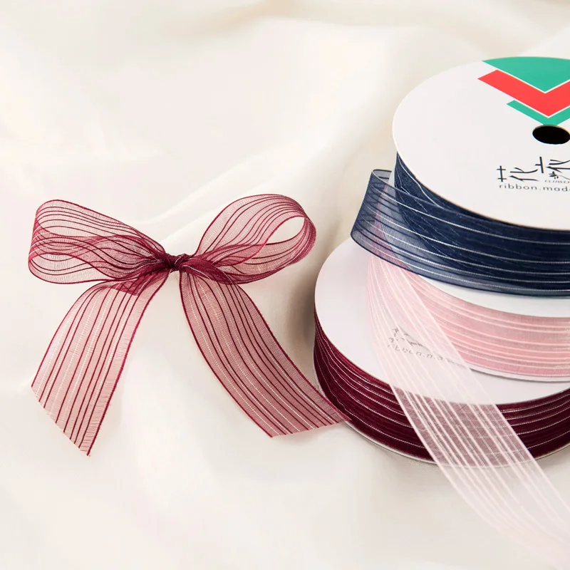 Wholesale personalized chiffon ribbon curling cheap clear color ribbon for bows