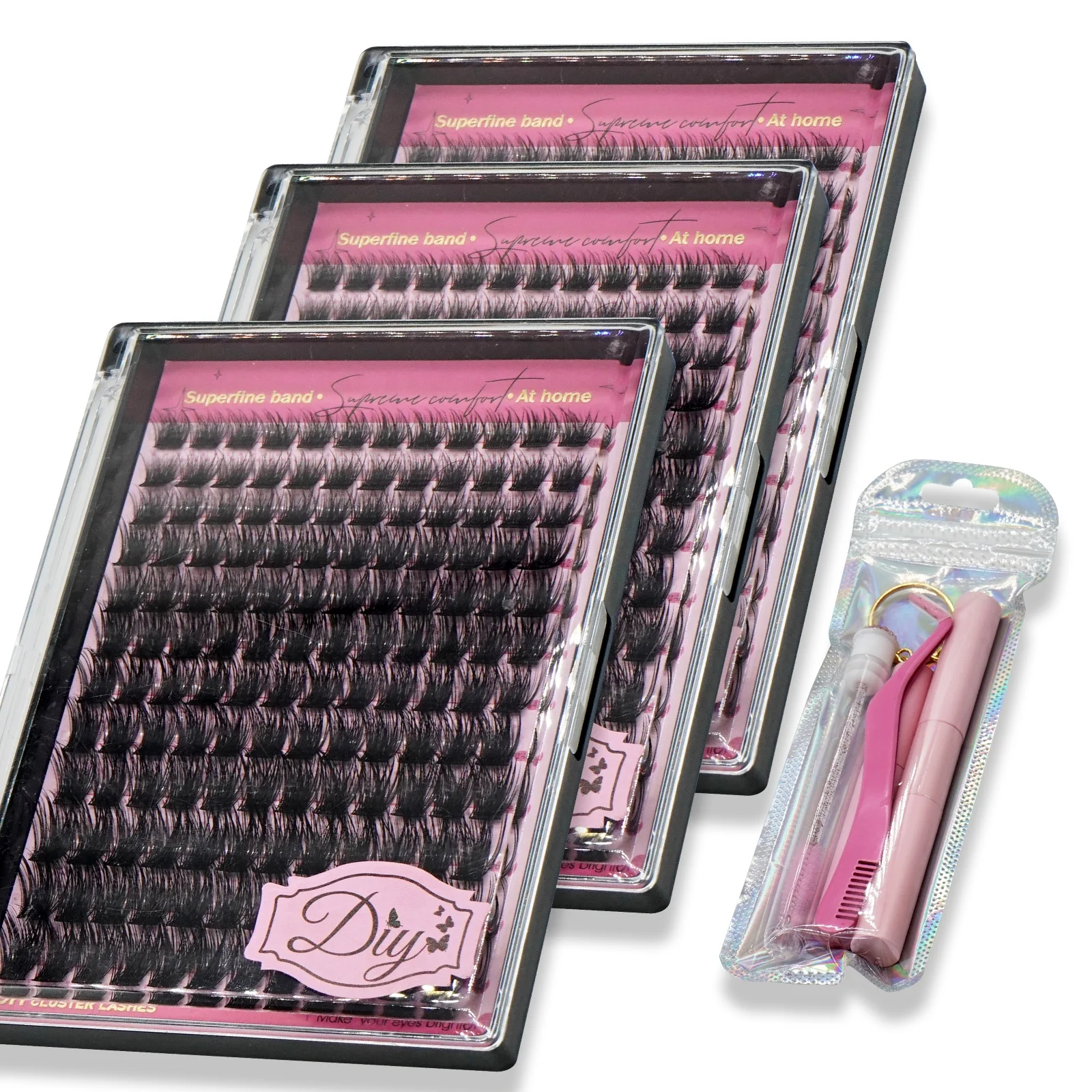 Mix 8-16mm D Curl Lash Clusters Diy Lash Extensions Private Label Individual Lashes Clusters Eyelash Extension