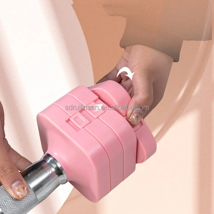 Free Weights 1 Pair 10kg Adjustable Lifting Adjustable Women Bodybuilding Fitness Smart Pink Dumbbell Sets