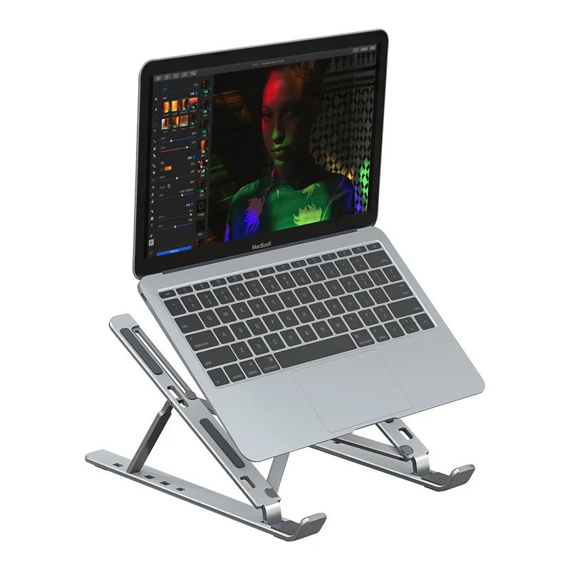 Boneruy Simple 3 In 1 Laptop Stand Monitor And Aluminum Wooden Adjustable Home Laptop Stand For Bed