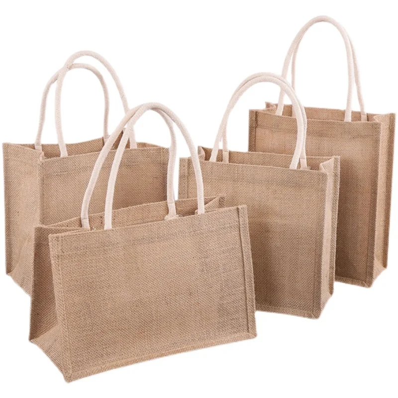 Eco friendly custom available jute shopping bags wholesale jute beach bag