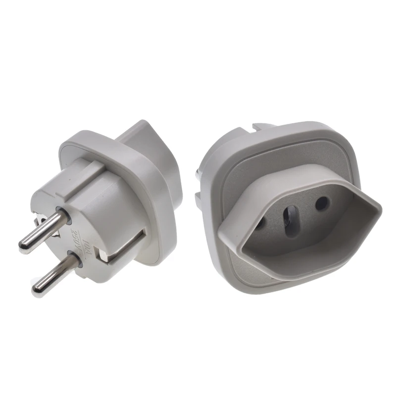 Switzerland to Euro plug adapter Italy to EU Converter Brazil to Type-F Schuko Round 2 pins Connector 16A250V
