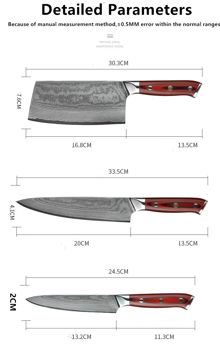 KINGWISE Classic Japanese Damascus Steel Knife Set Ultra Sharp Household Kitchen Knives From Yangjiang