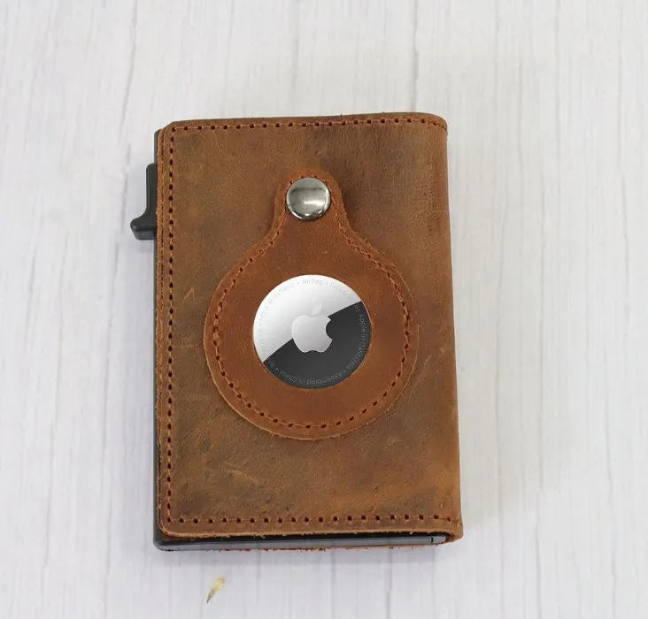 Модный бумажник из натуральной кожи чехол для ключей защитный airтеги многофункциональный с Apple