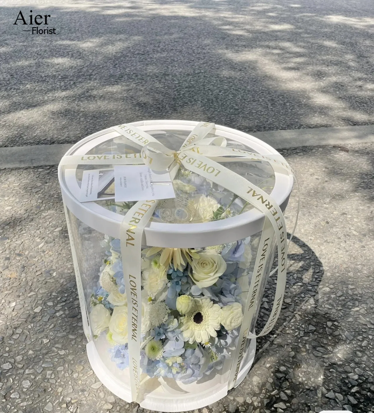 Aierflorist clear pvc paper cardboard made cake pastry box white cake board/round shape packaging wedding cake box with window