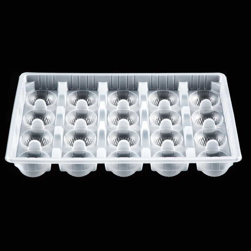 Food Freezer Tray with Dividers for Mochi Ice Cream Rice Ball Soup Dumpling Snacks Food Plastic Packaging Container