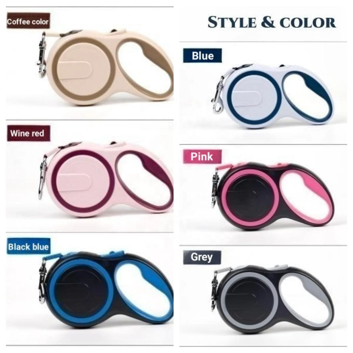 Wholesale Pet Walking Training Automatic Traction Rope tTwo-color Retractable Dog Cat Rope Fashion Multi-color Seat Belt