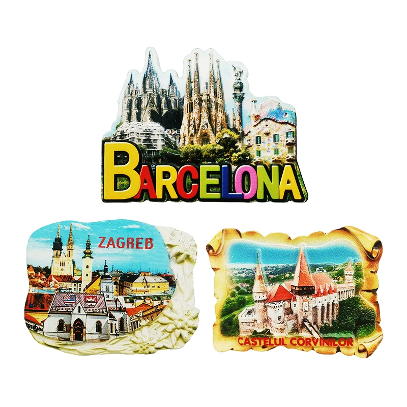 Personalized Customized Logo 3D Design Blank Sublimation Souvenir Resin Fridge Magnet