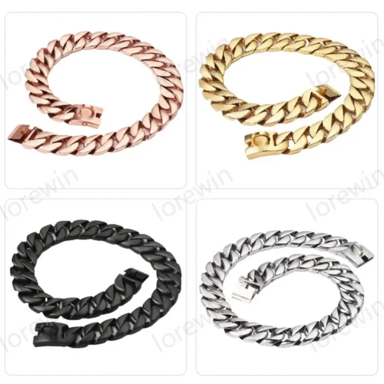 
American Bully Head Chains Steel Pink Cuban Link French Bulldog Heavy Duty Collar For Pitbull Dog Chain 