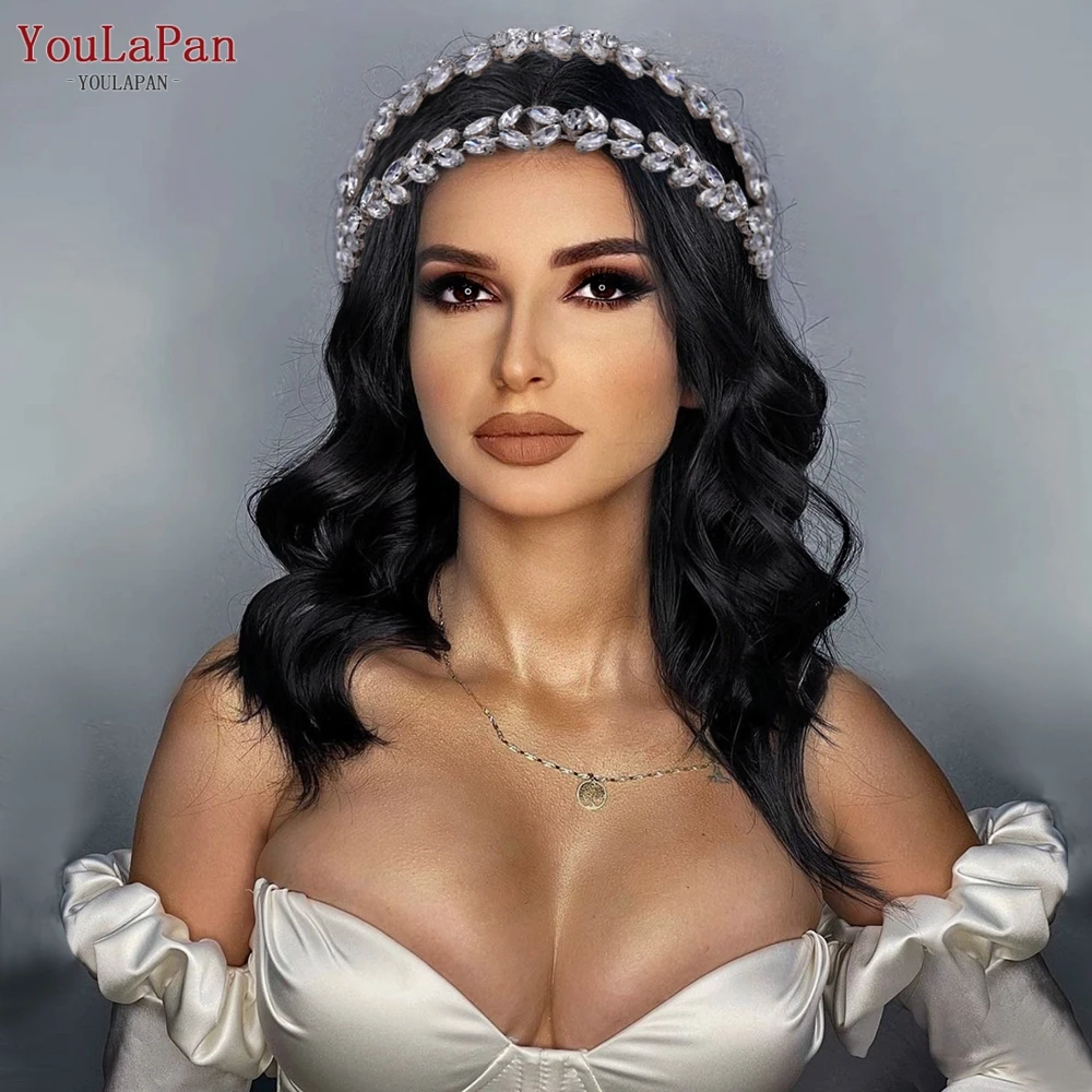 Youlapan HP403 Wholesale Cheap Women Daily Headbands Shiny Rhinestone Adjustable Party Wedding Prom Hair Accessories