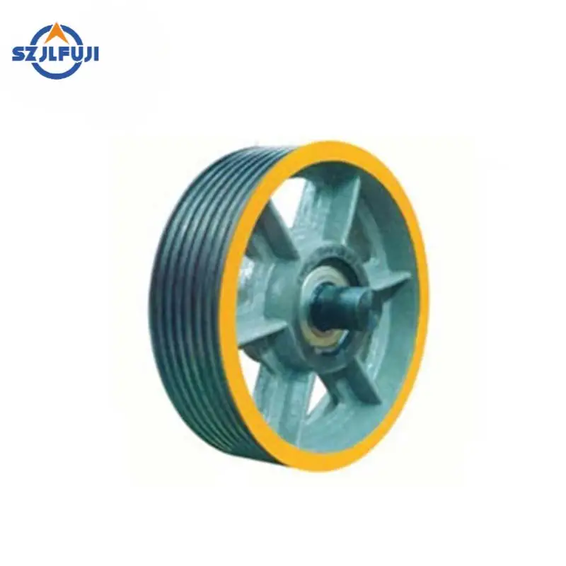 Elevator Deflector Sheave for Elevator Traction Machine Cast Iron Elevator Car Top and Counterweight Drive Pulley slot 10/12/13