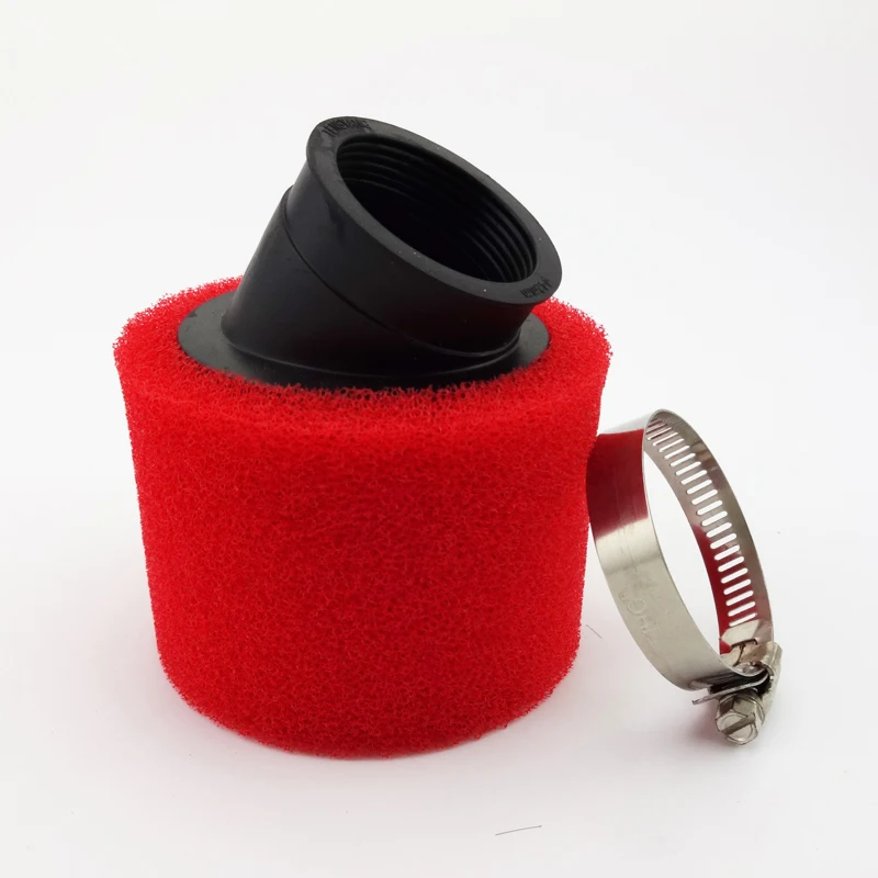Красный 42 мм угловой двойной пенопластовый воздушный фильтр для питбайков кроссовых мотоциклов Pitmotard